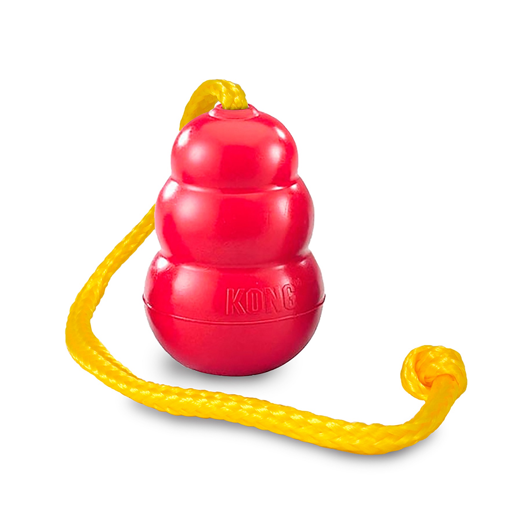 KONG Leksak Kong Classic med rep Röd M 56cm