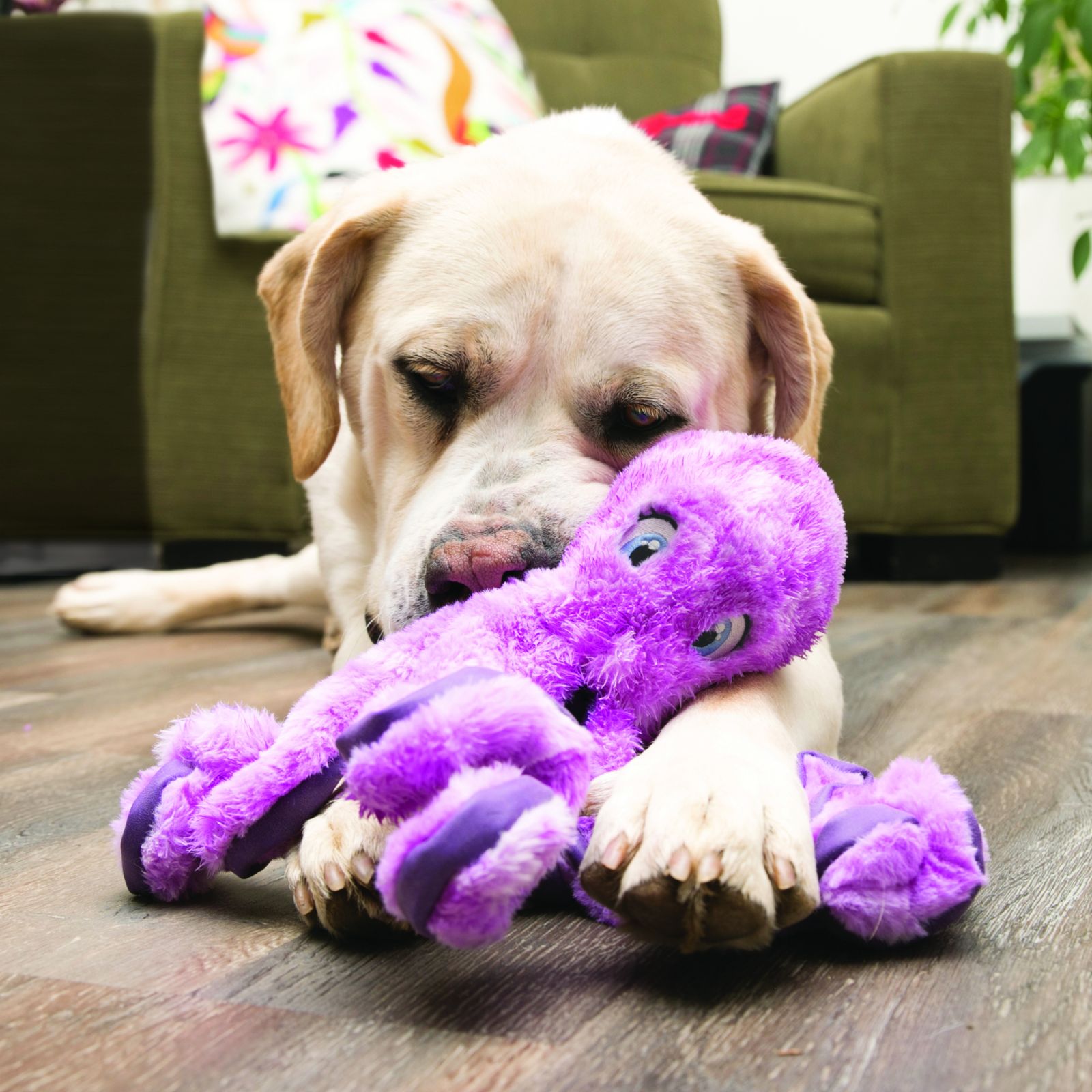 KONG Leksak SoftSeas Octopus Lila L 27cm