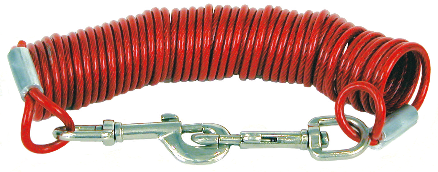 Dogman Löplina spiral Röd 3m