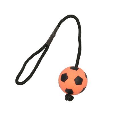 Dogman Leksak Fotboll med snöre Orange S 40cm