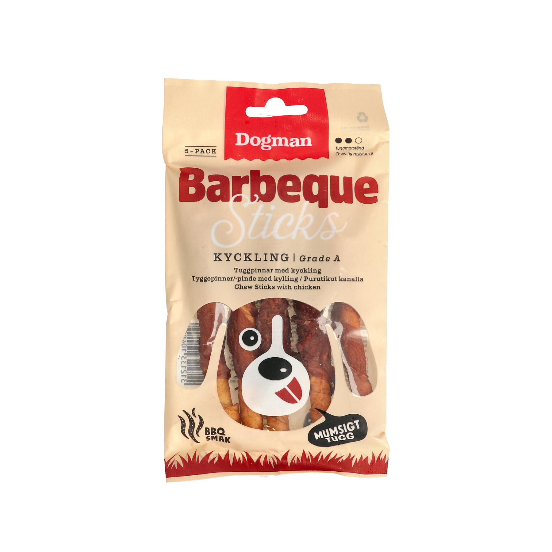 Dogman Barbeque sticks m kyckling 5p S 12,5cm