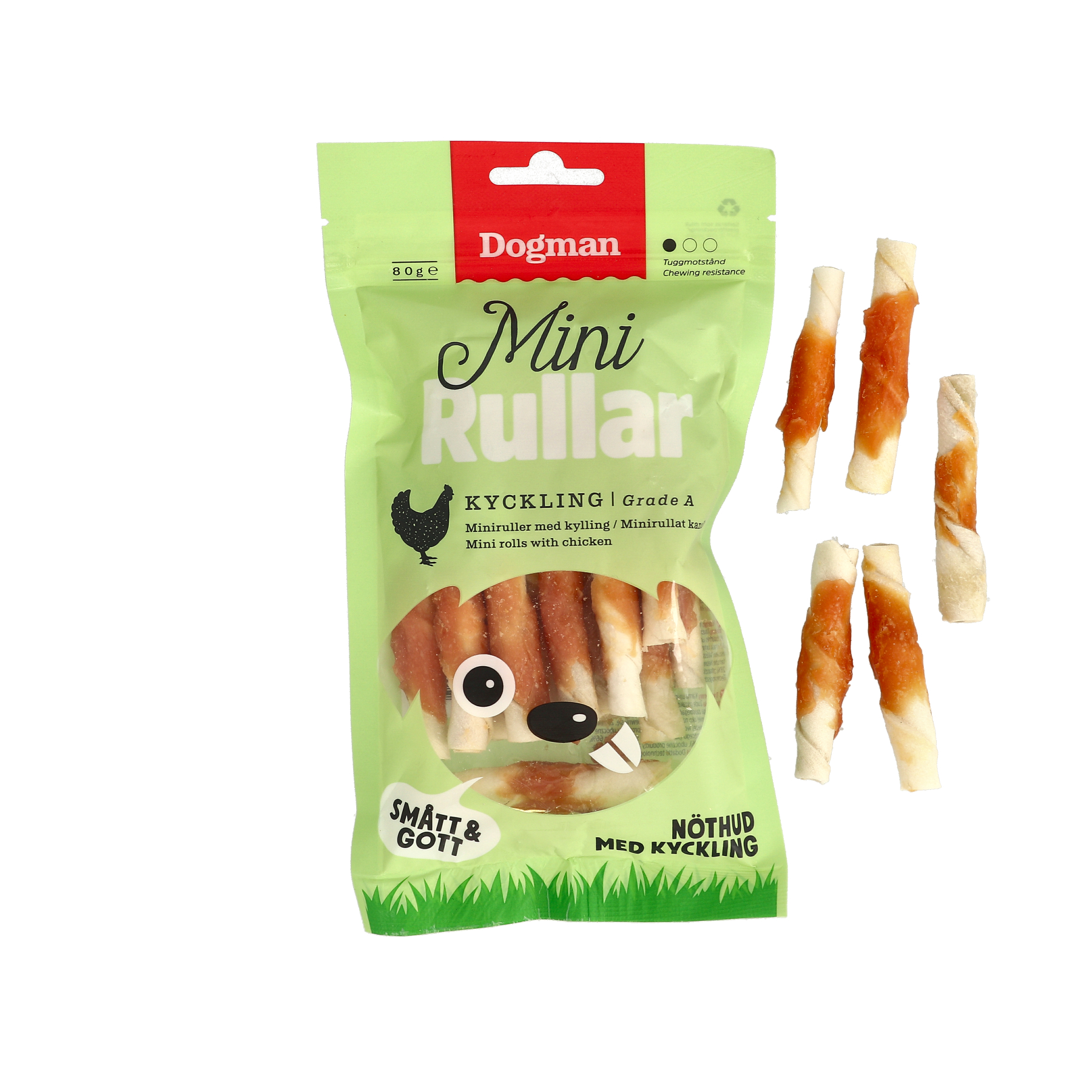 Dogman Minirullar med kyckling Vit XS 80g