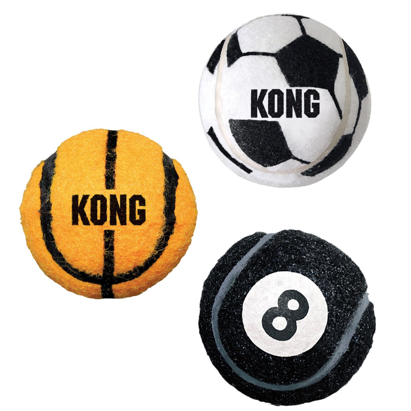 KONG Leksak Sport Balls 3p Flerfärgad M 6cm