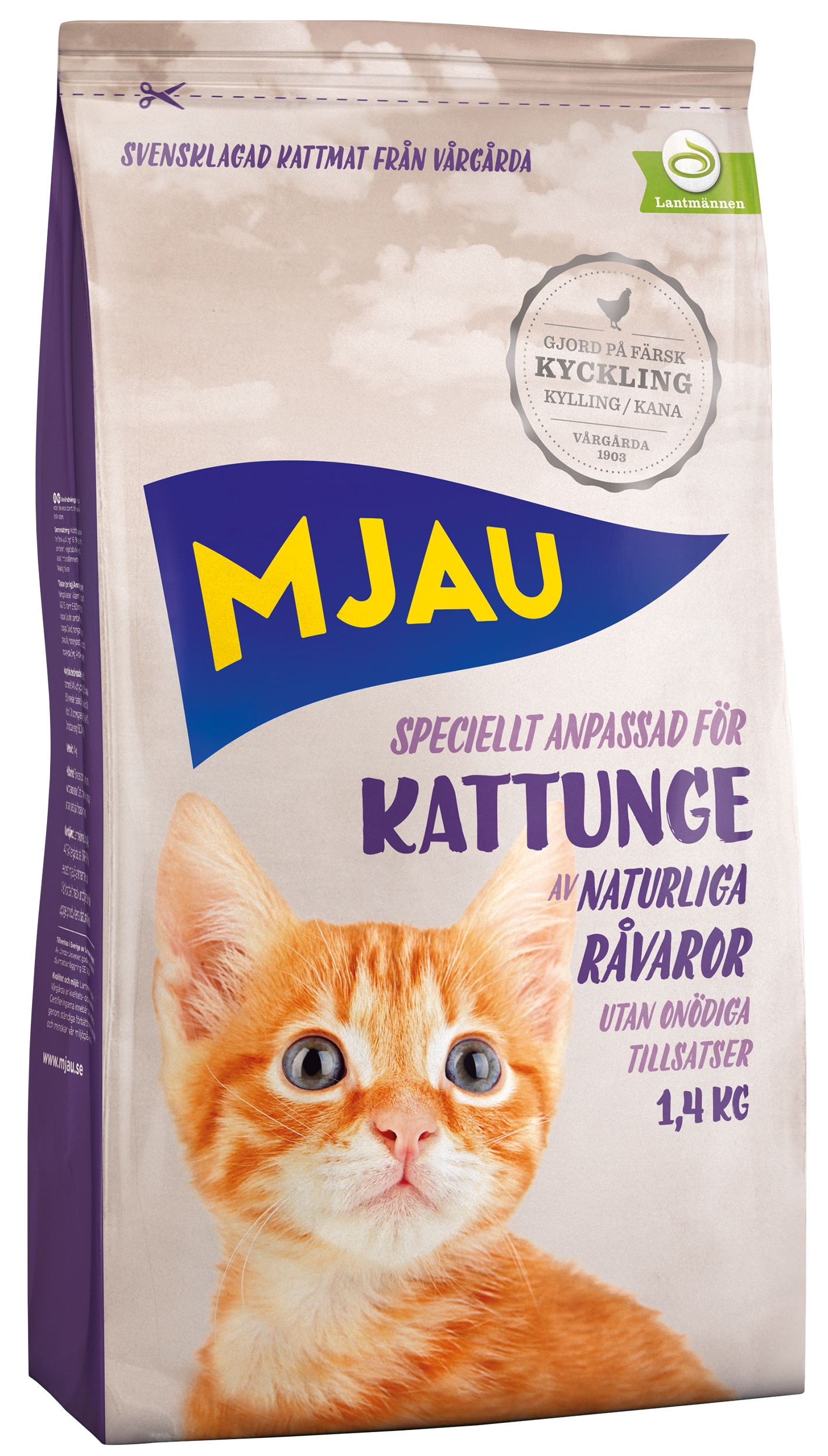 Mjau Torrfoder Kattunge 1,4kg