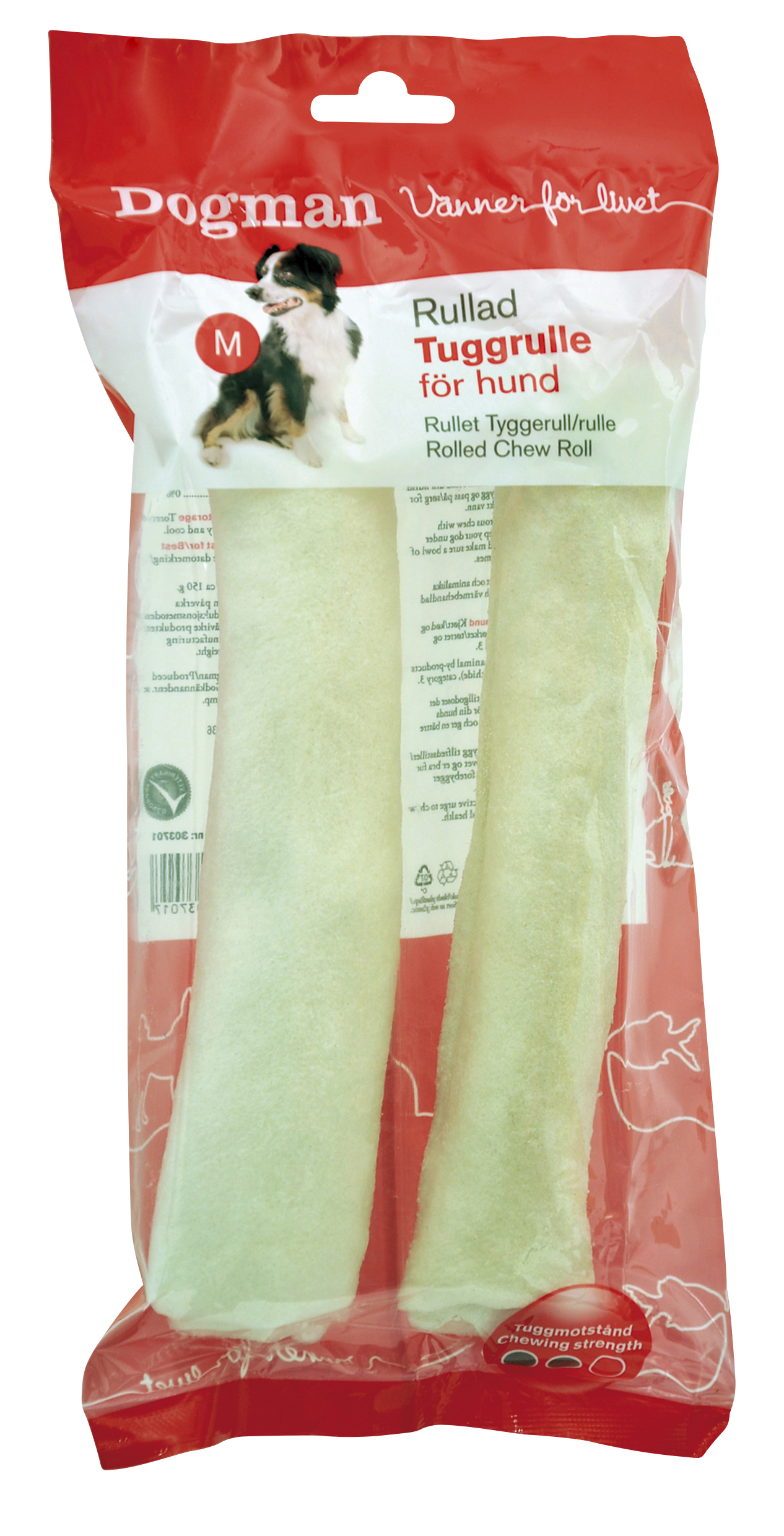 Dogman Tuggrullar 2p Vit M 20cm