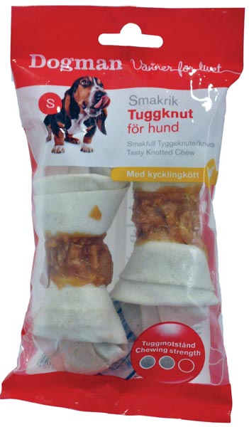 Dogman Tuggknutar m Kyckling 2p Vit S 10cm