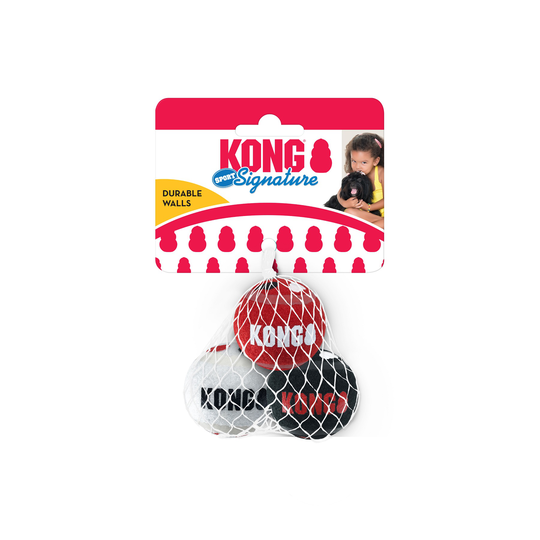 KONG Leksak Signature SportBalls 3p Flerfärgad M 6cm