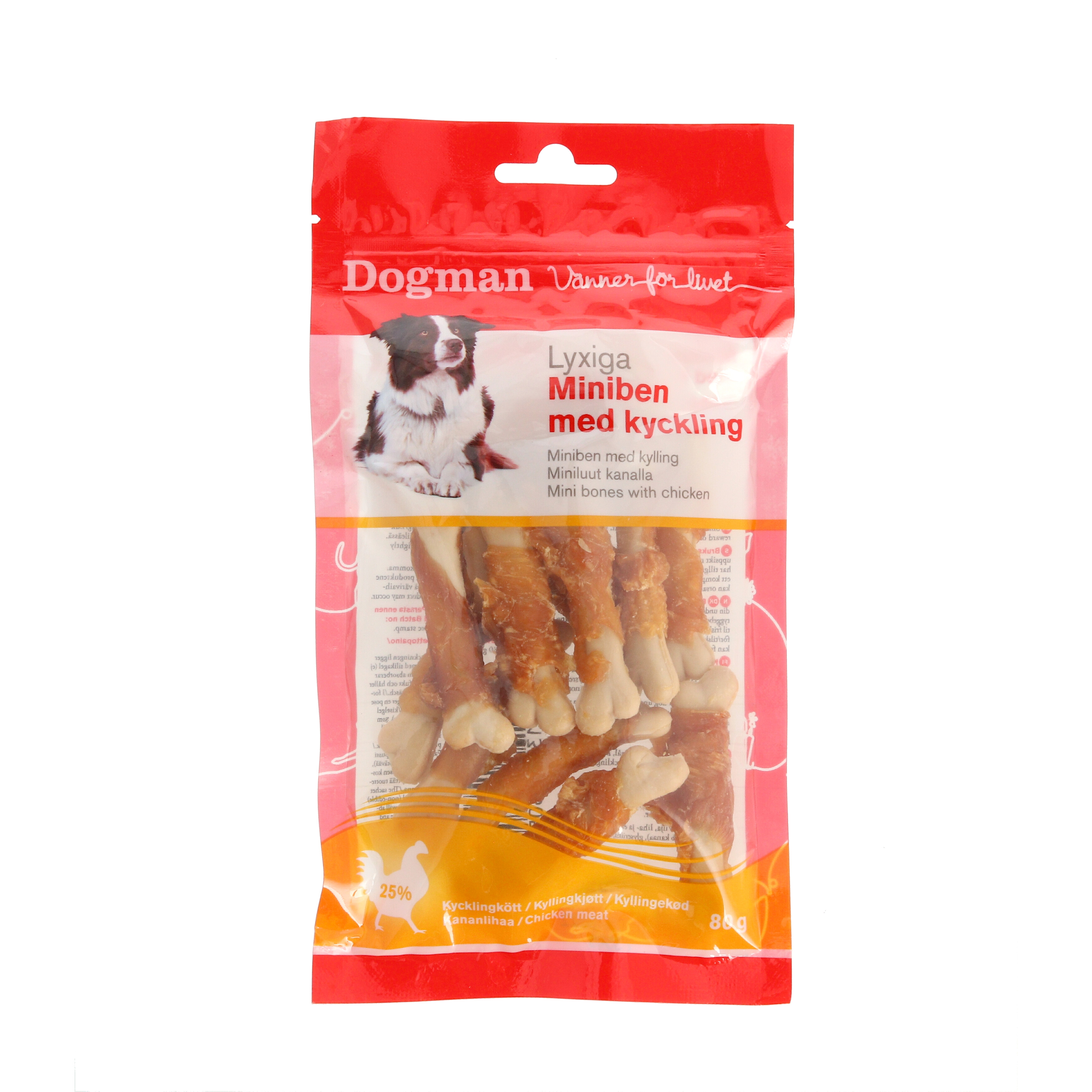 Dogman Miniben med kyckling Vit XS 80g
