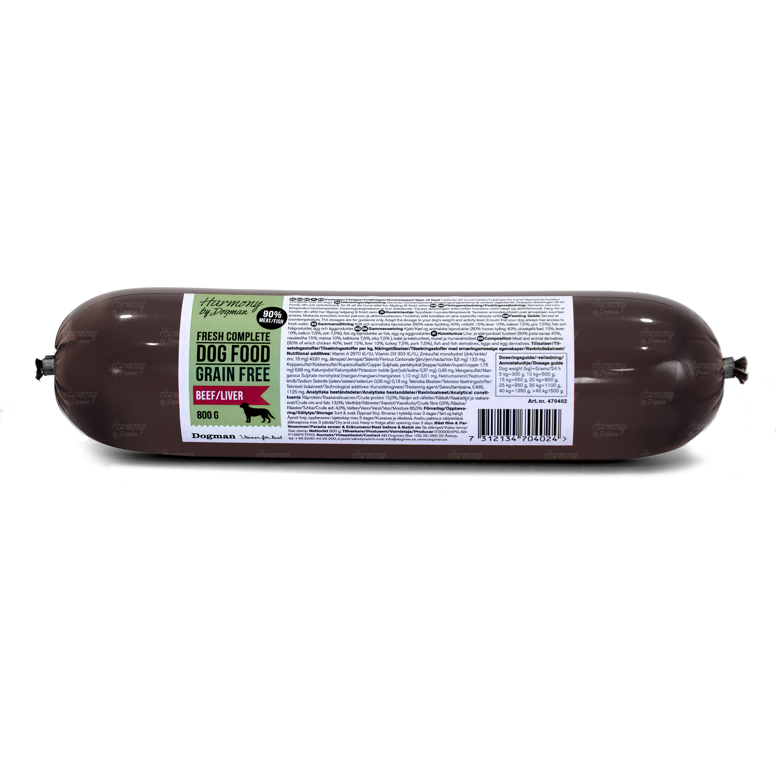 Harmony Dogfood grainfree beef liver 800g