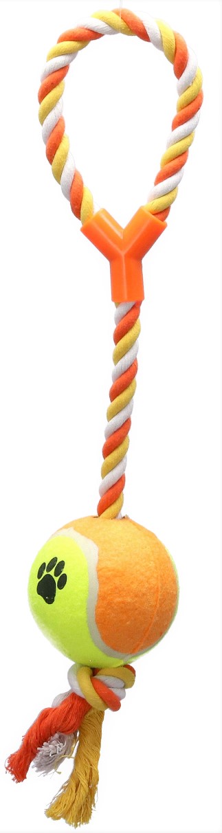 Dogman Leksak Rep med boll Orange XL 53cm