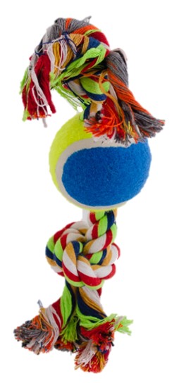 Dogman Leksak Rep med boll Flerfärgad M 30cm