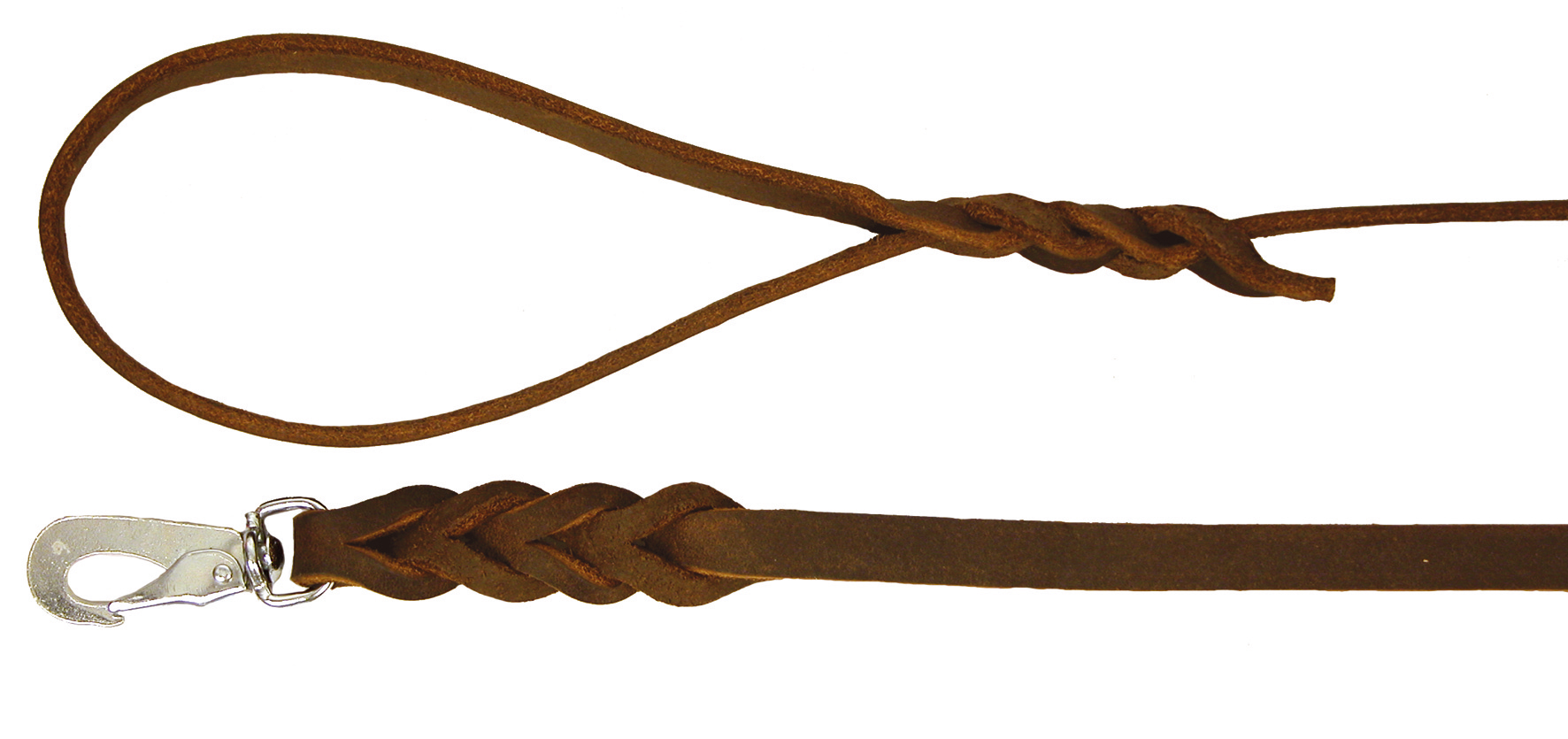 Alac Läderkoppel långt Brun M 220-250cm