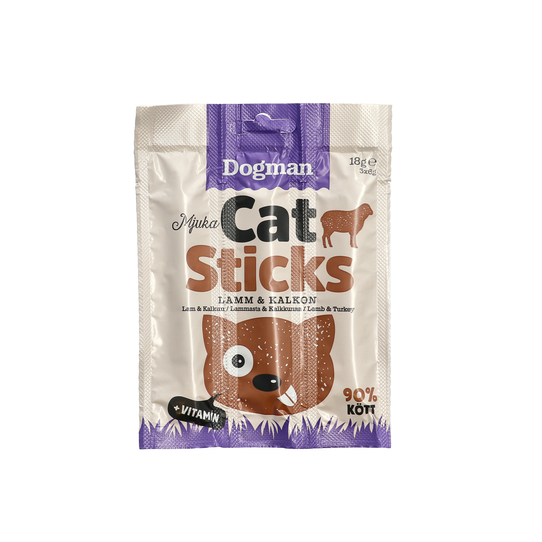 Dogman Cat sticks kalkon lamm 3p 18g