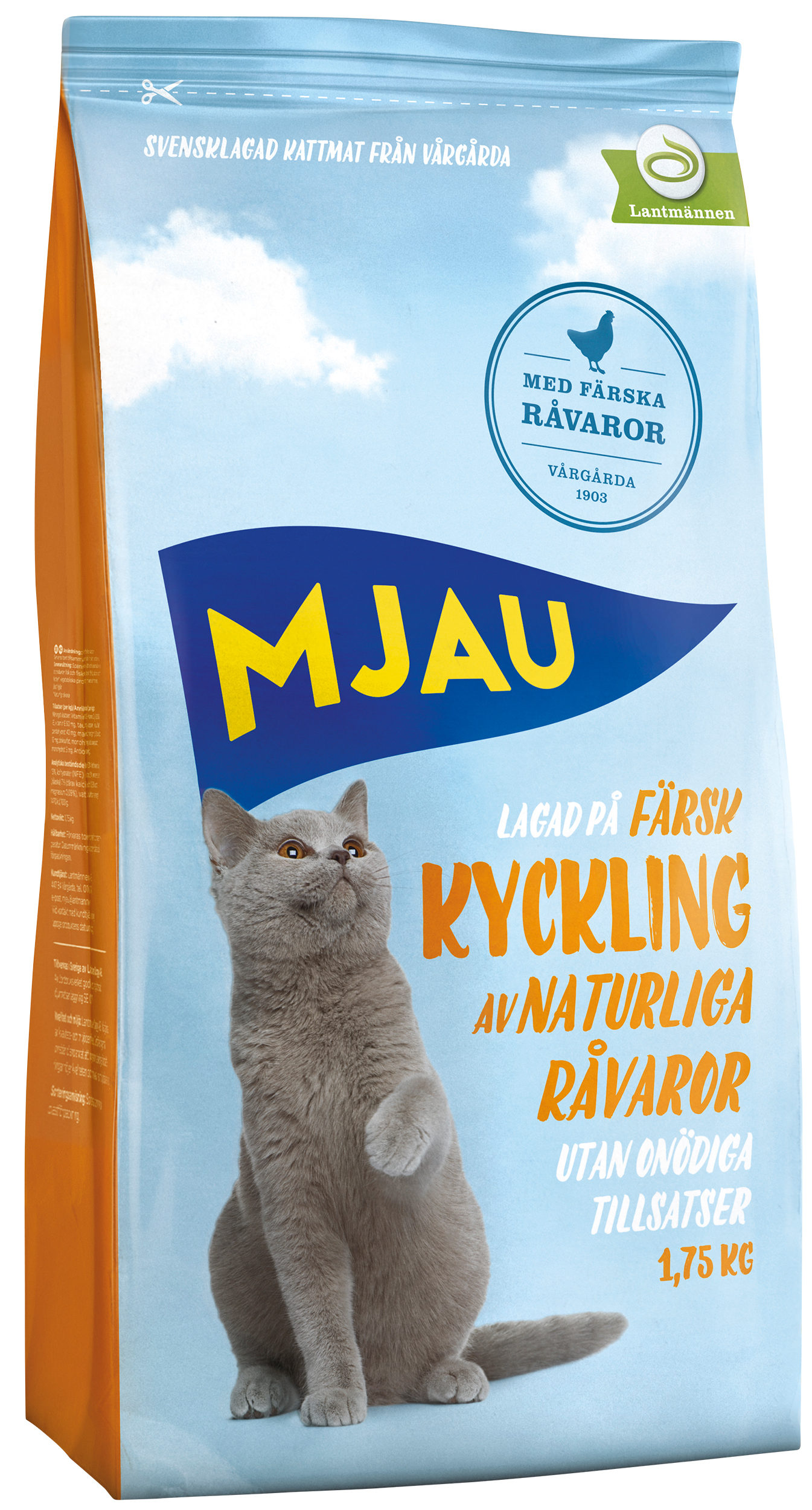 Mjau Torrfoder med kyckling 1,75kg