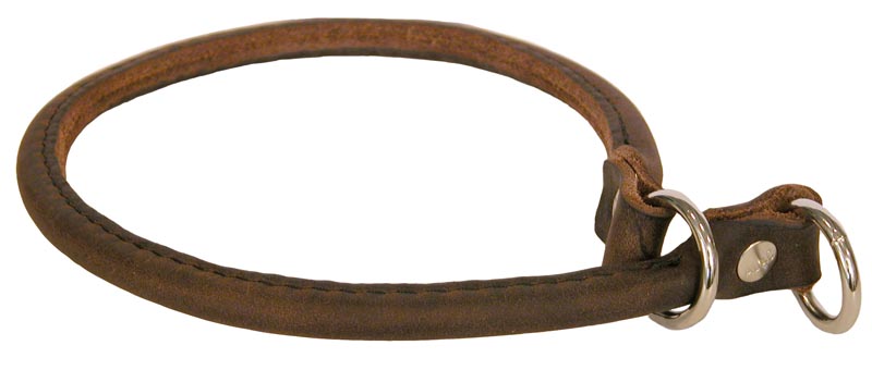 Alac Läderhalsband stryp Brun XS/S 35cm
