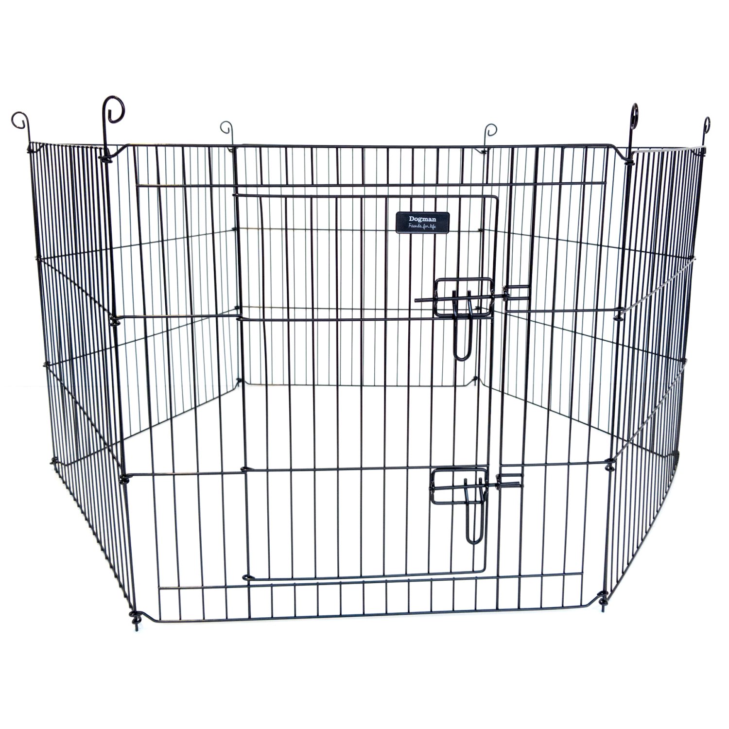 Dogman Rasthage sexkantig Svart 60x60cm x 6sektioner