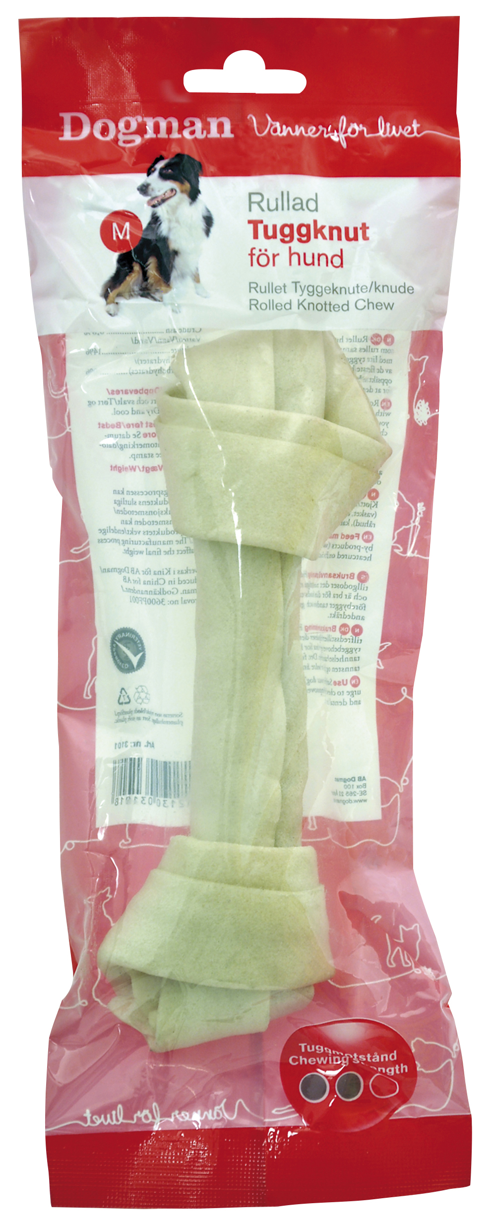 Dogman Tuggknut Vit M 18cm