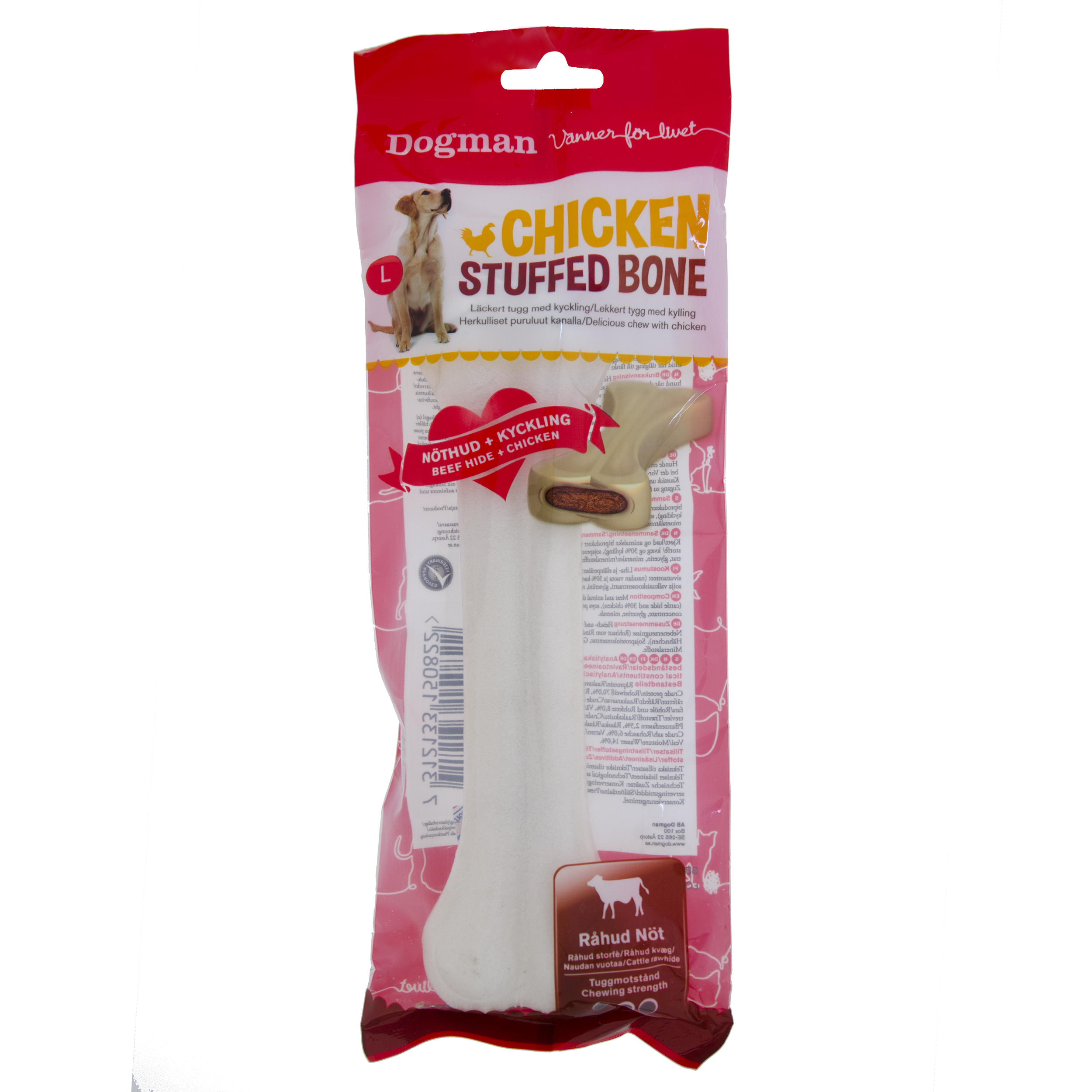Dogman Chicken stuffed bone Vit L 20cm