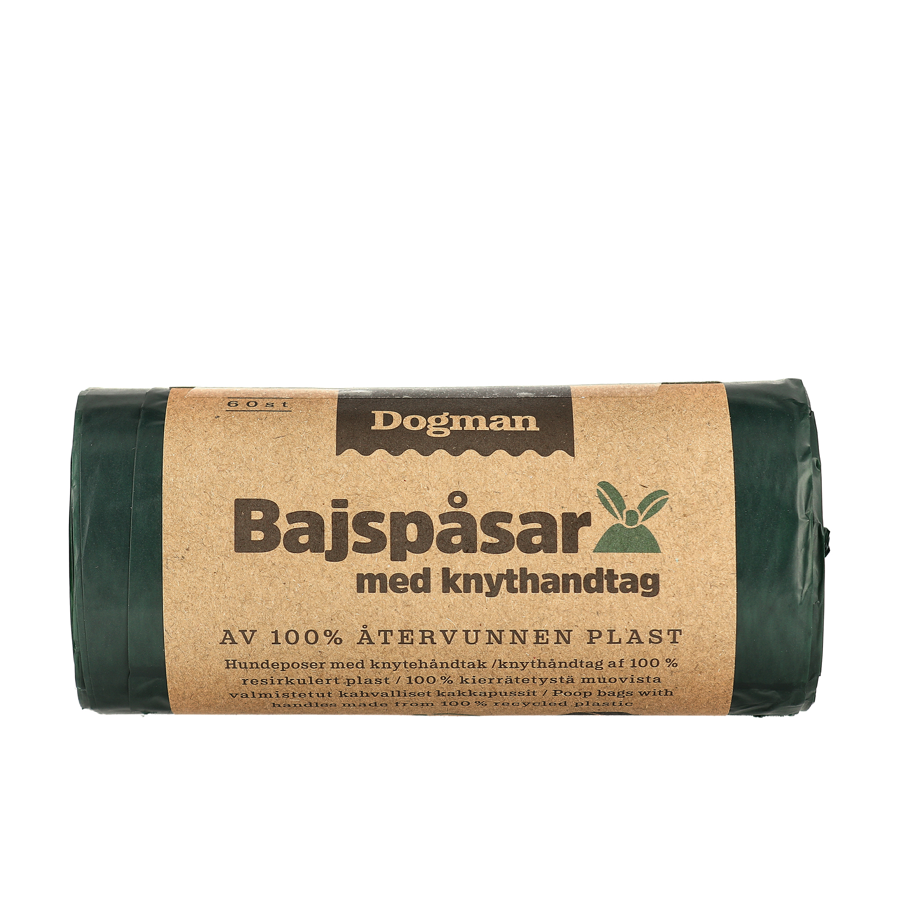 Dogman Bajspåsar 100% återv plast 60p Grön