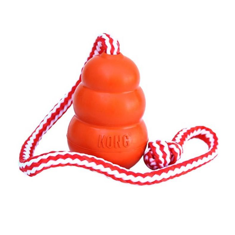 KONG Leksak Aqua med rep flytande Orange M 8,5cm