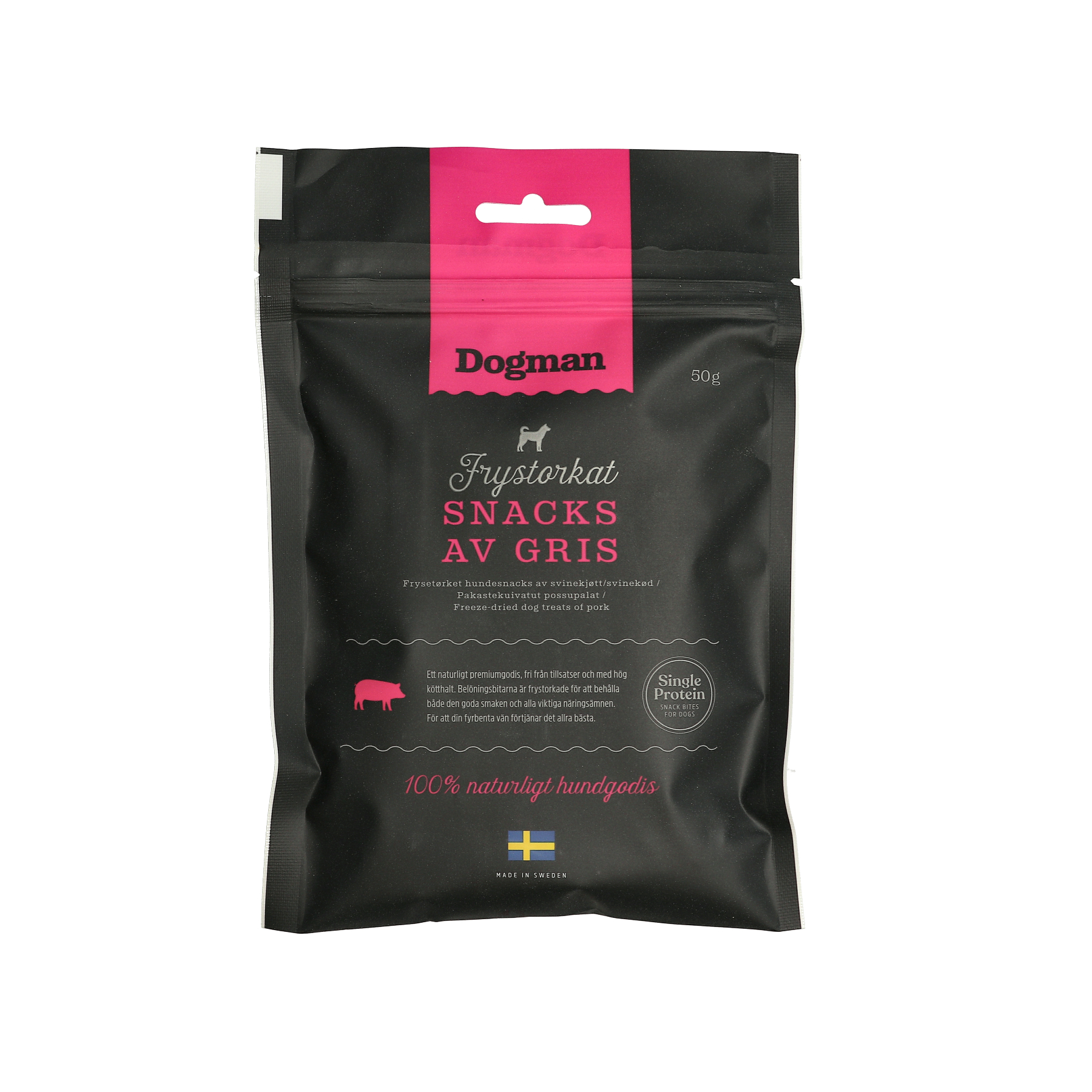 Dogman Frystorkat snacks av gris 50g
