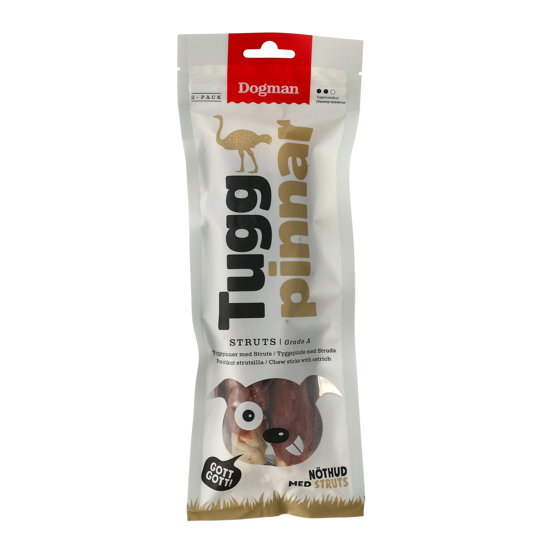 Dogman Tuggpinnar med struts 2p M 20cm