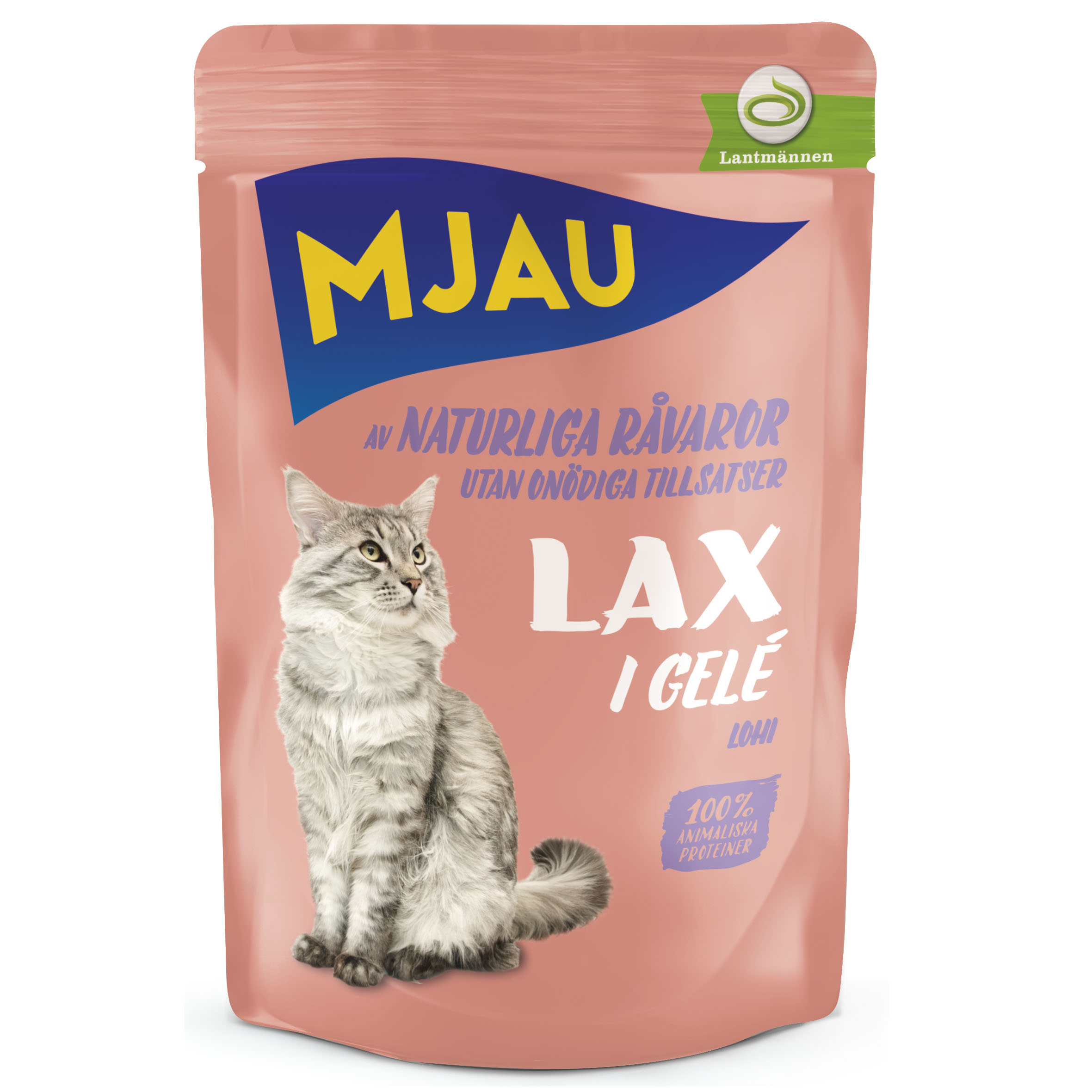 Mjau Bitar i gelé med lax 85g