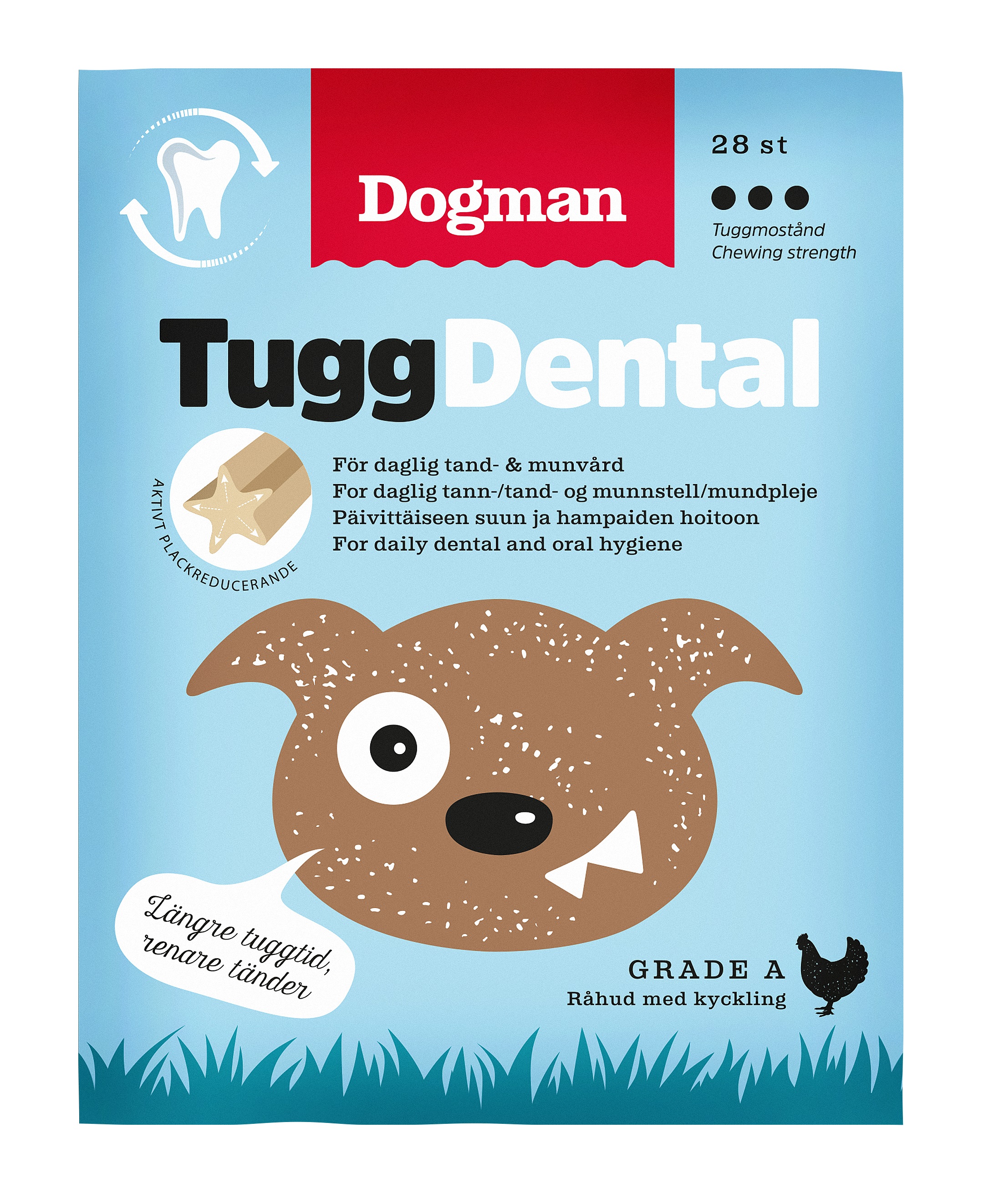 Dogman Tugg Dental med kyckling 28p S 12,5cm