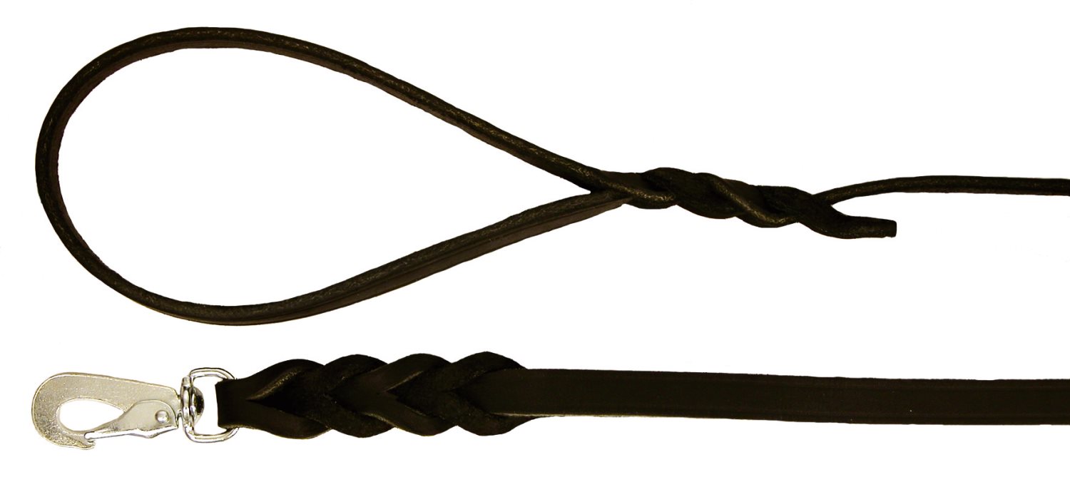 Alac Läderkoppel långt Svart M/L 220-250cm