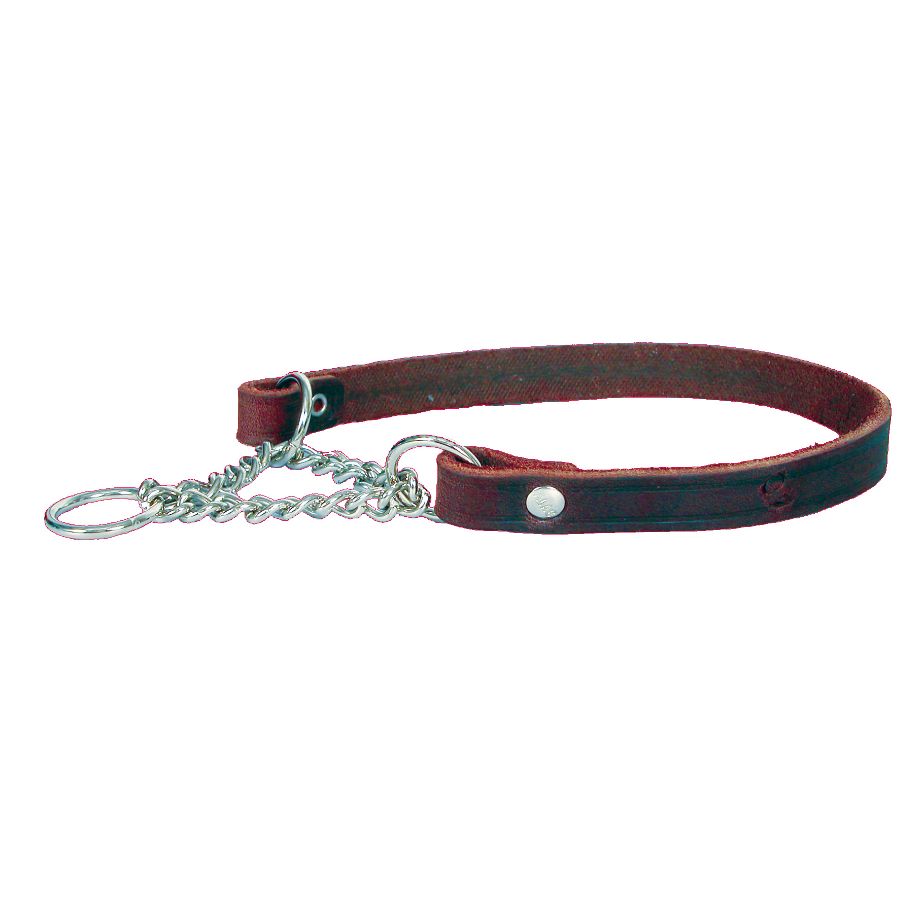 Alac Läderhalsband halvstryp Brun XS/S 35cm
