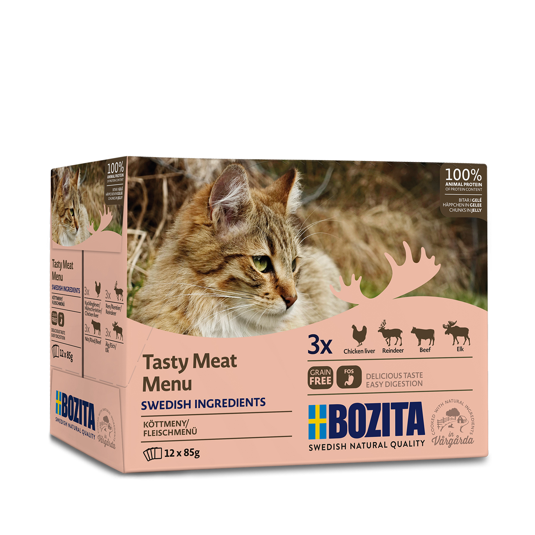 Bozita Bitar i gelé med kött mix 12x85g