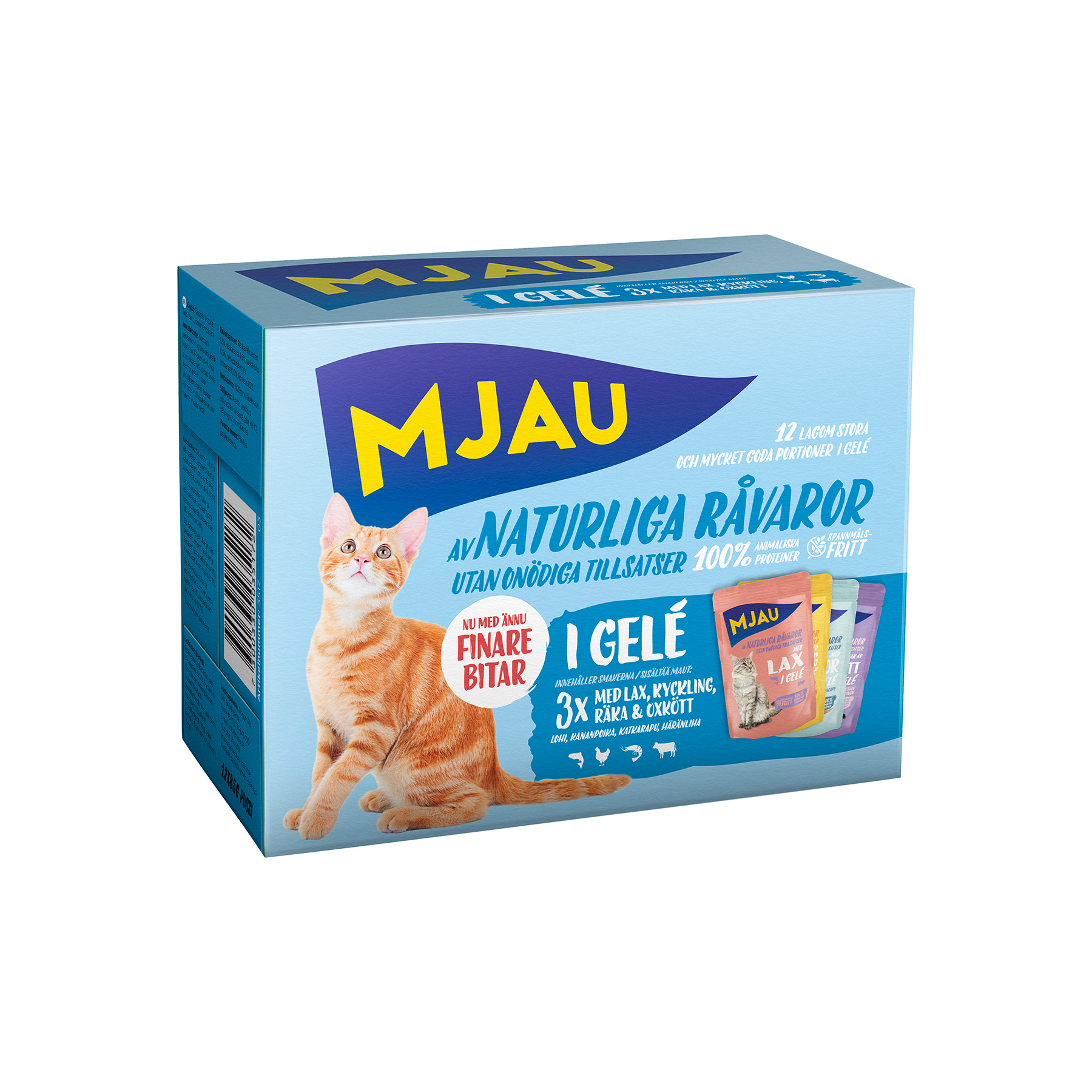 Mjau Bitar i gelé med k o f mix 12x85g