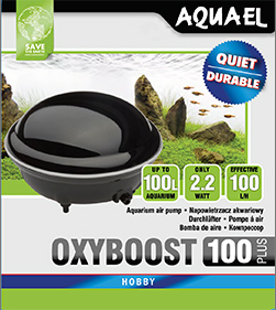 Aquael Luftpump Oxyboost Svart 2,2W 100l/h