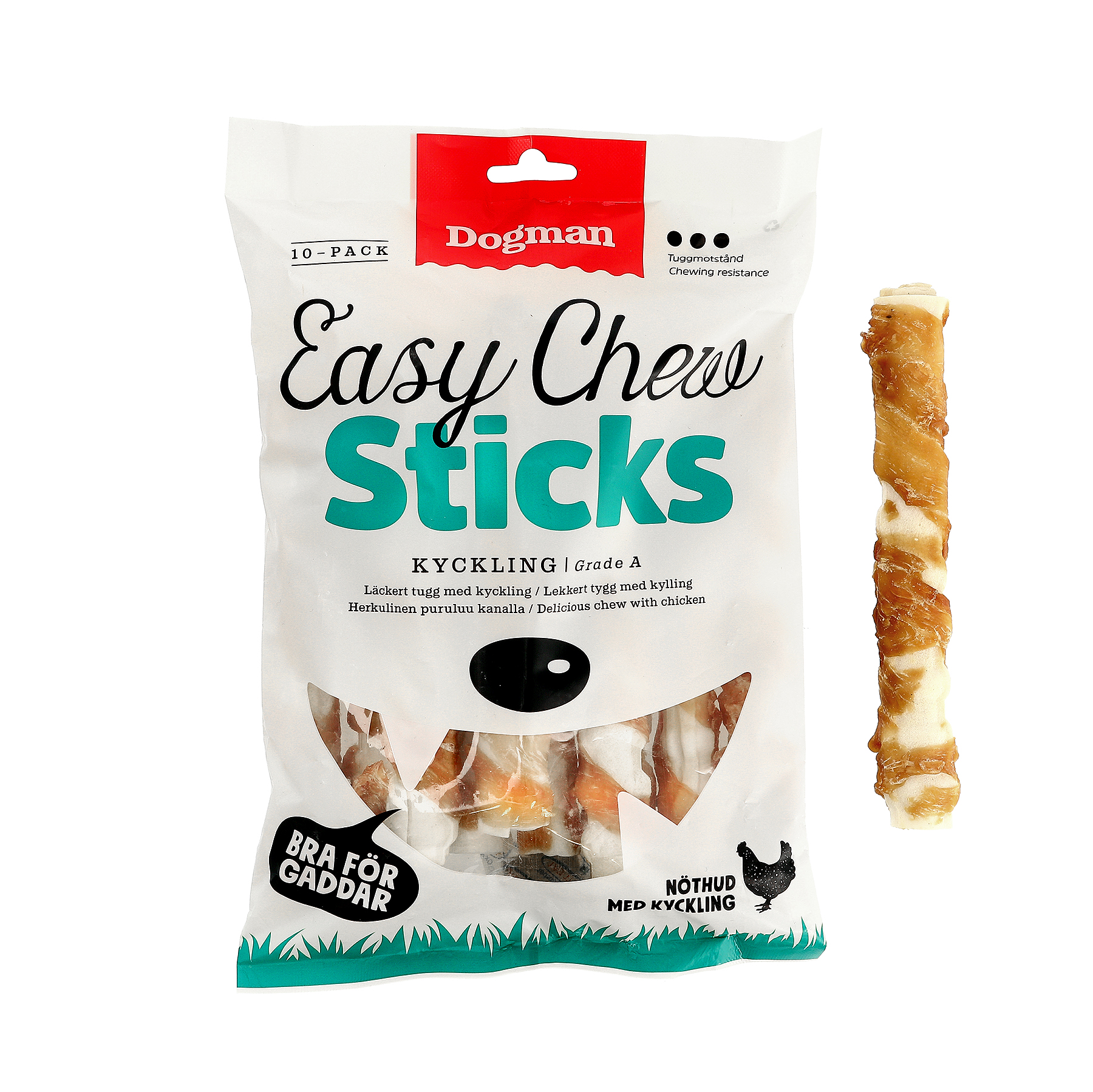 Dogman Easychew med kyckling 10p Vit M 17,5cm