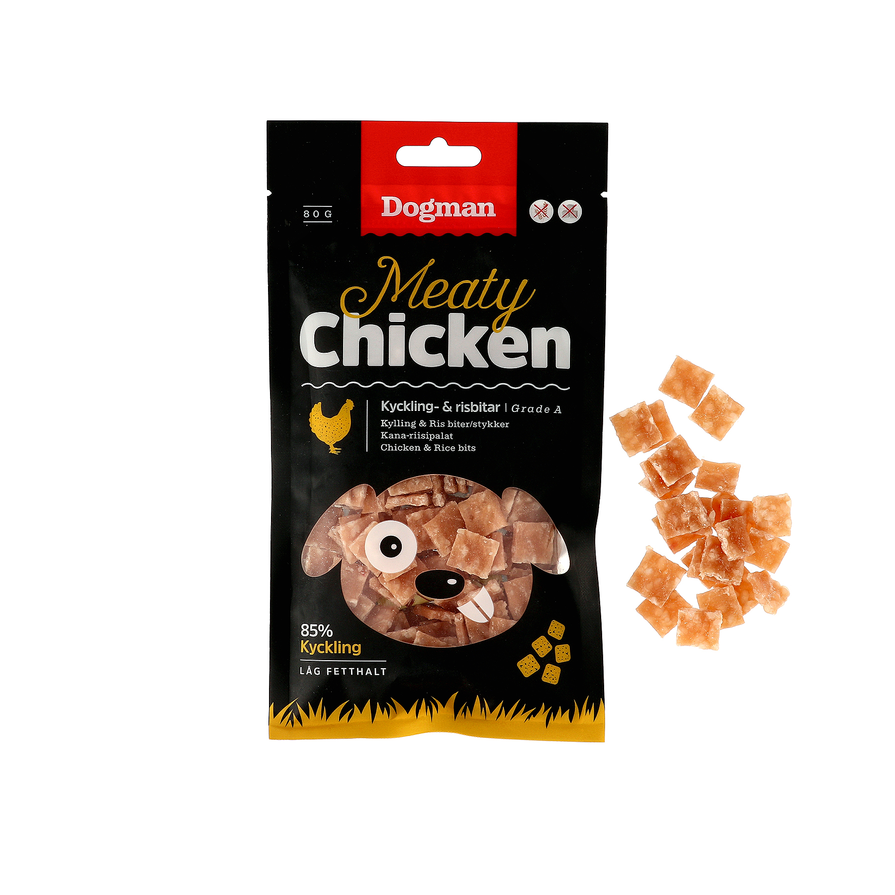 Dogman Kyckling och risbitar 80g