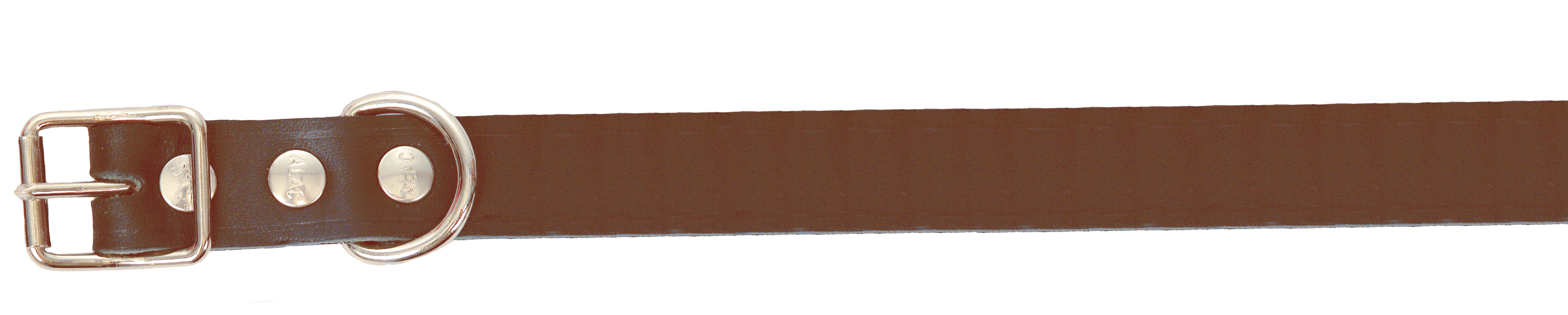 Alac Läderhalsband ställbart Brun XS 30cm