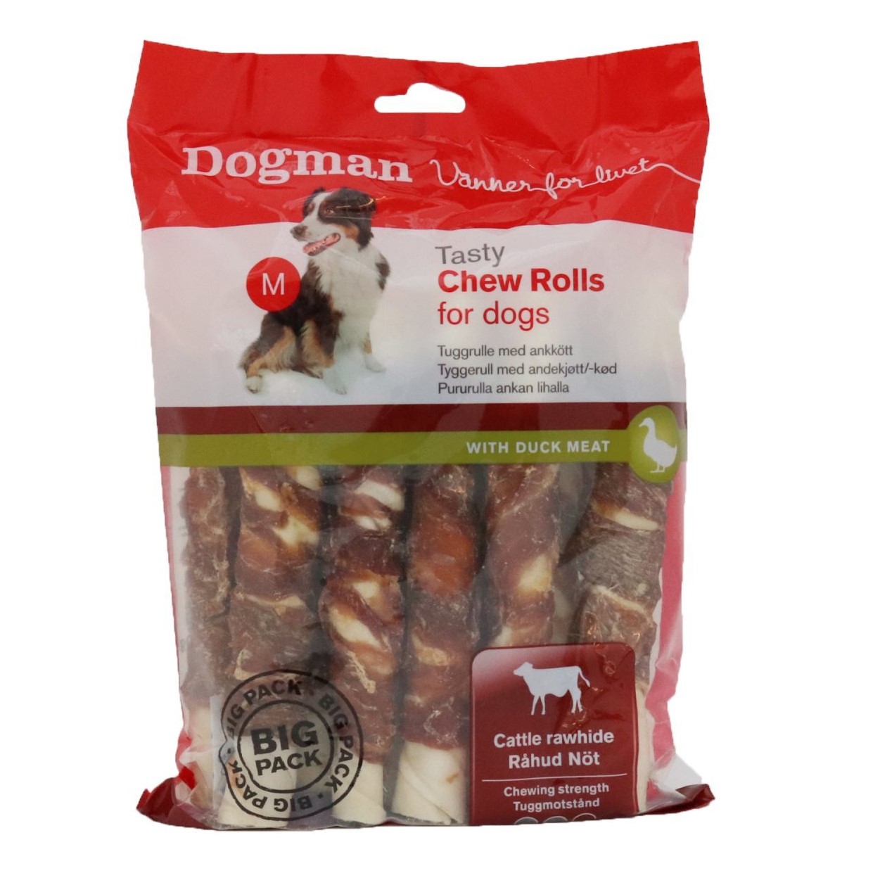 Dogman Tuggrullar med anka 10p Vit M 17,5cm