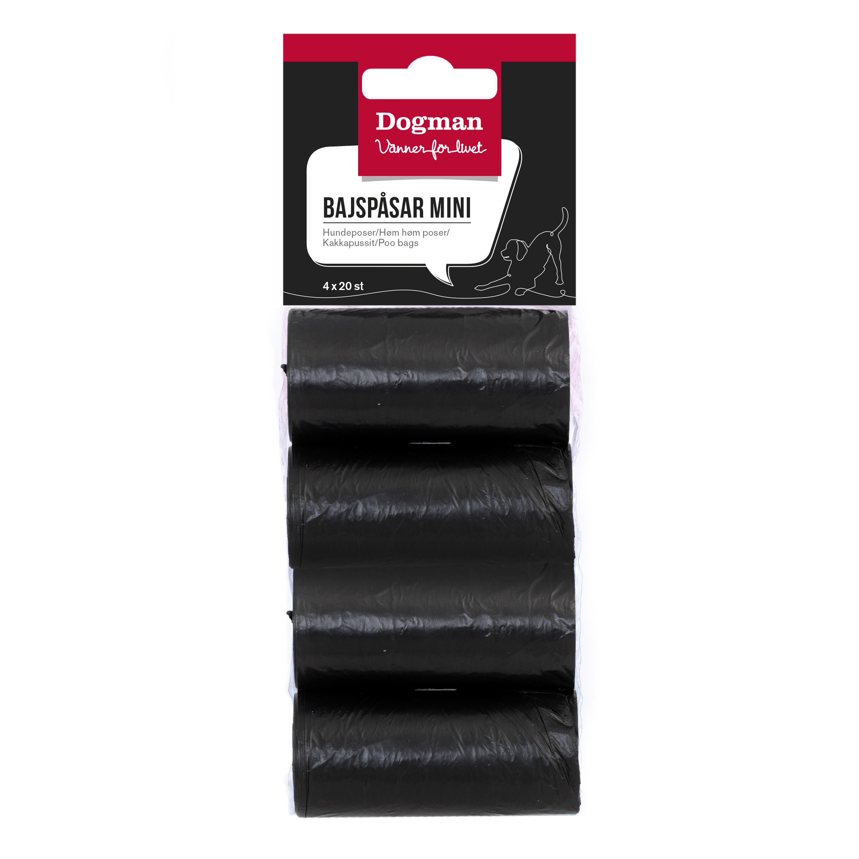 Dogman Bajspåsar mini 4x20p Svart