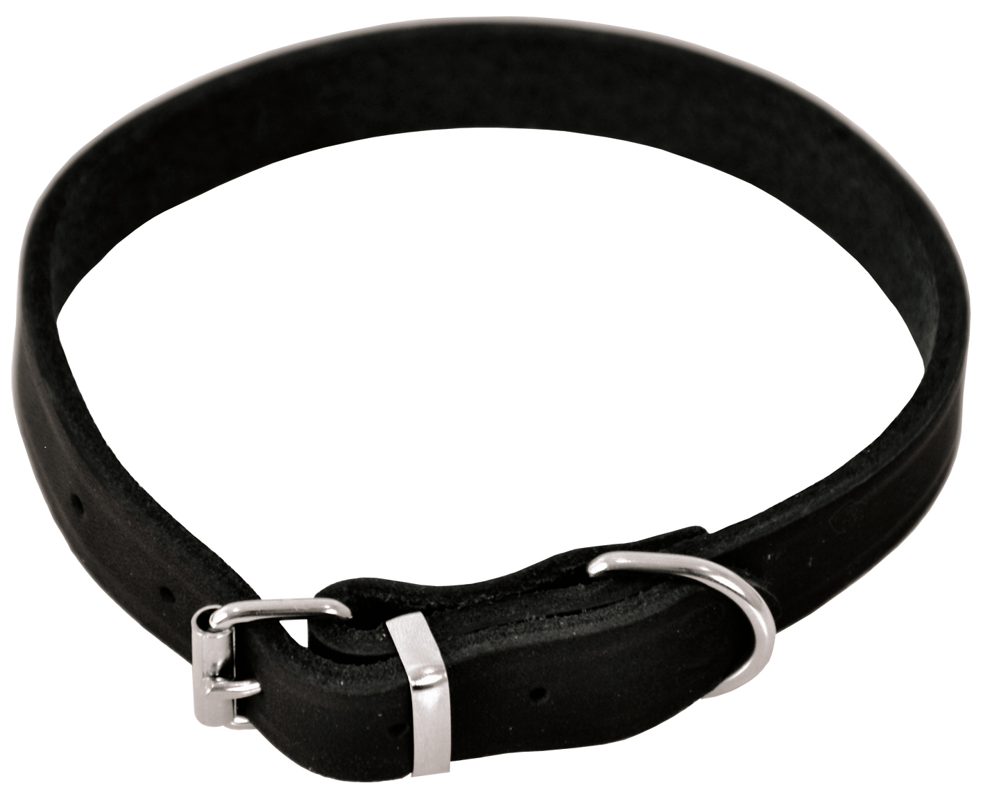 Dogman Läderhalsband Lina ställbart Svart XS 32cm