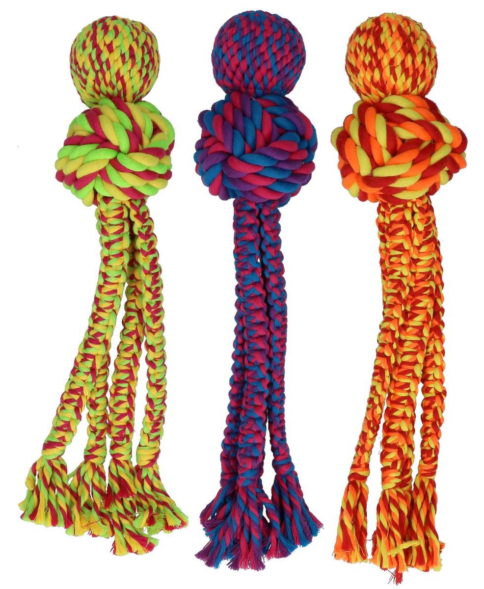 KONG Leksak Wubba Weaves med rep Mix XL 44cm