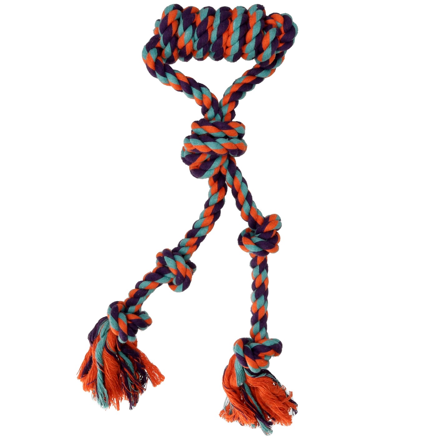Dogman Leksak Rephandtag med knut Orange L 38cm