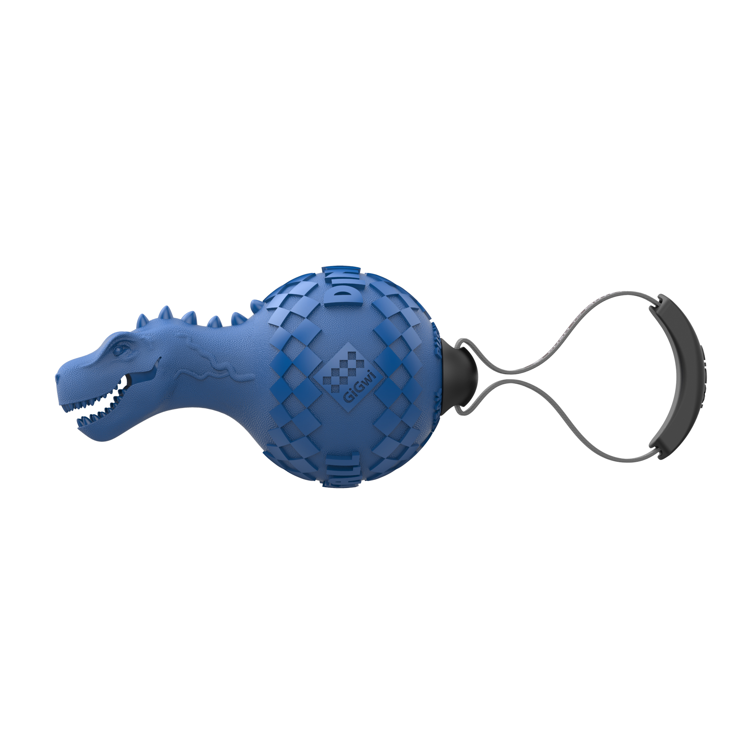 GiGwi Leksak PushToMute Dinosaur Blå L 15cm