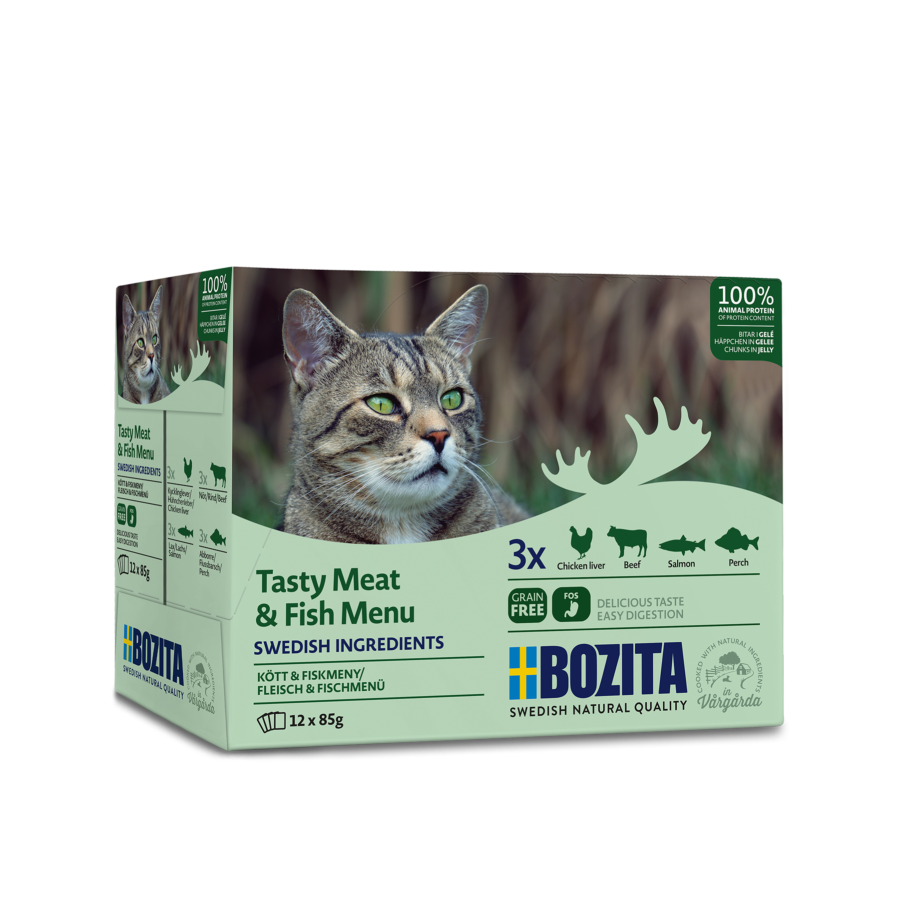 Bozita Bitar i gelé med k o f mix 12x85g