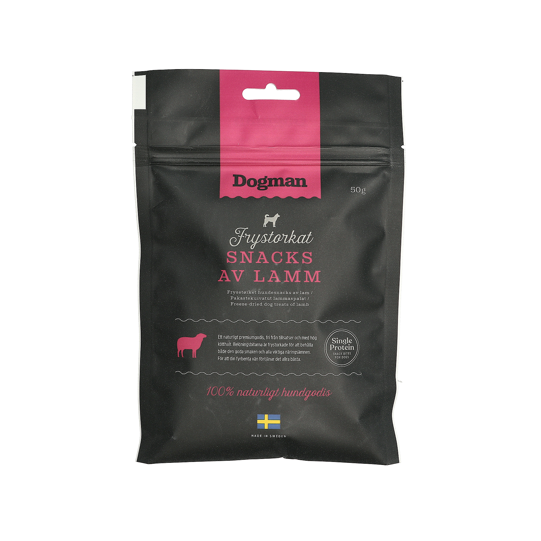 Dogman Frystorkat snacks av lamm 50g