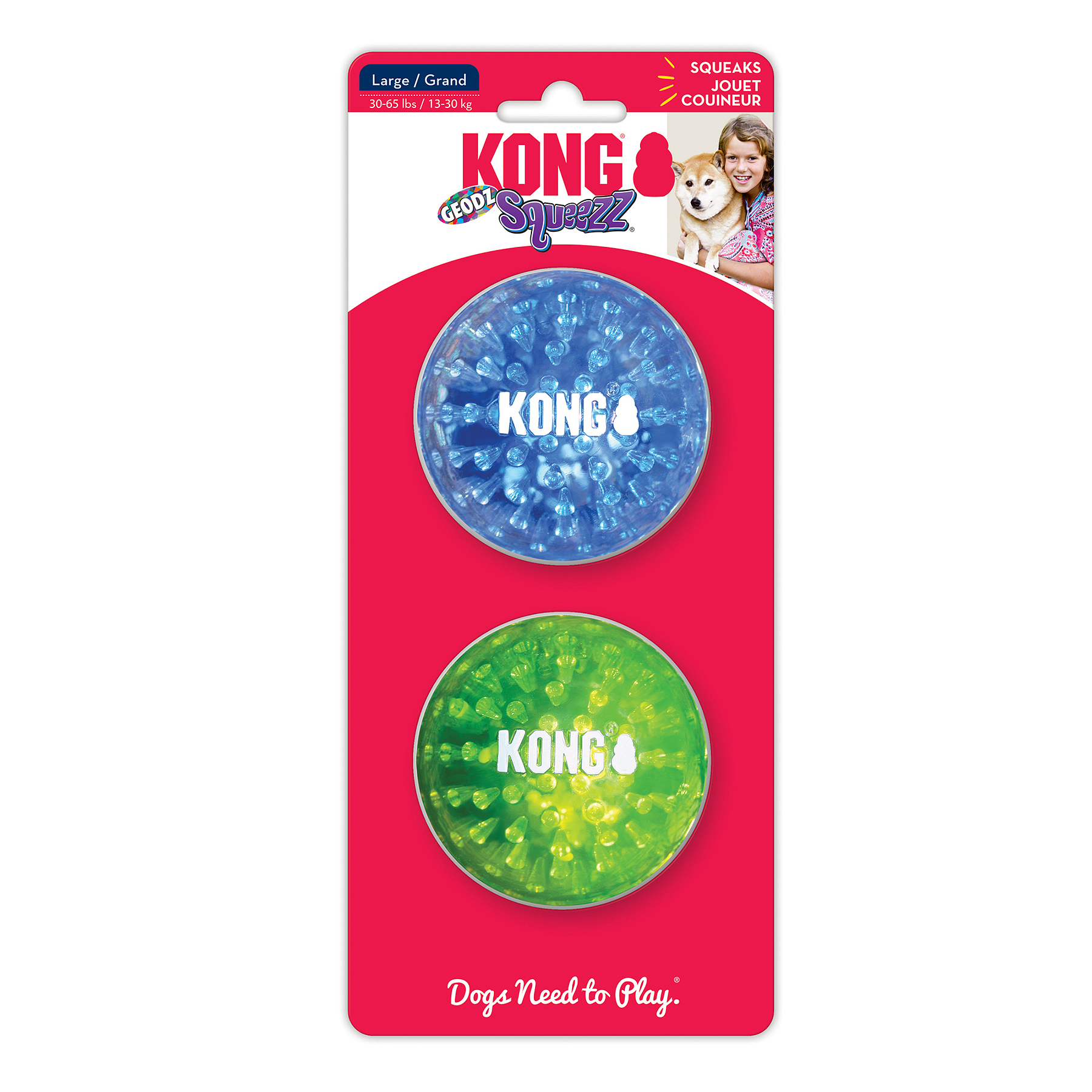 KONG Leksak Squeezz Geodz 2p Mix L 7cm