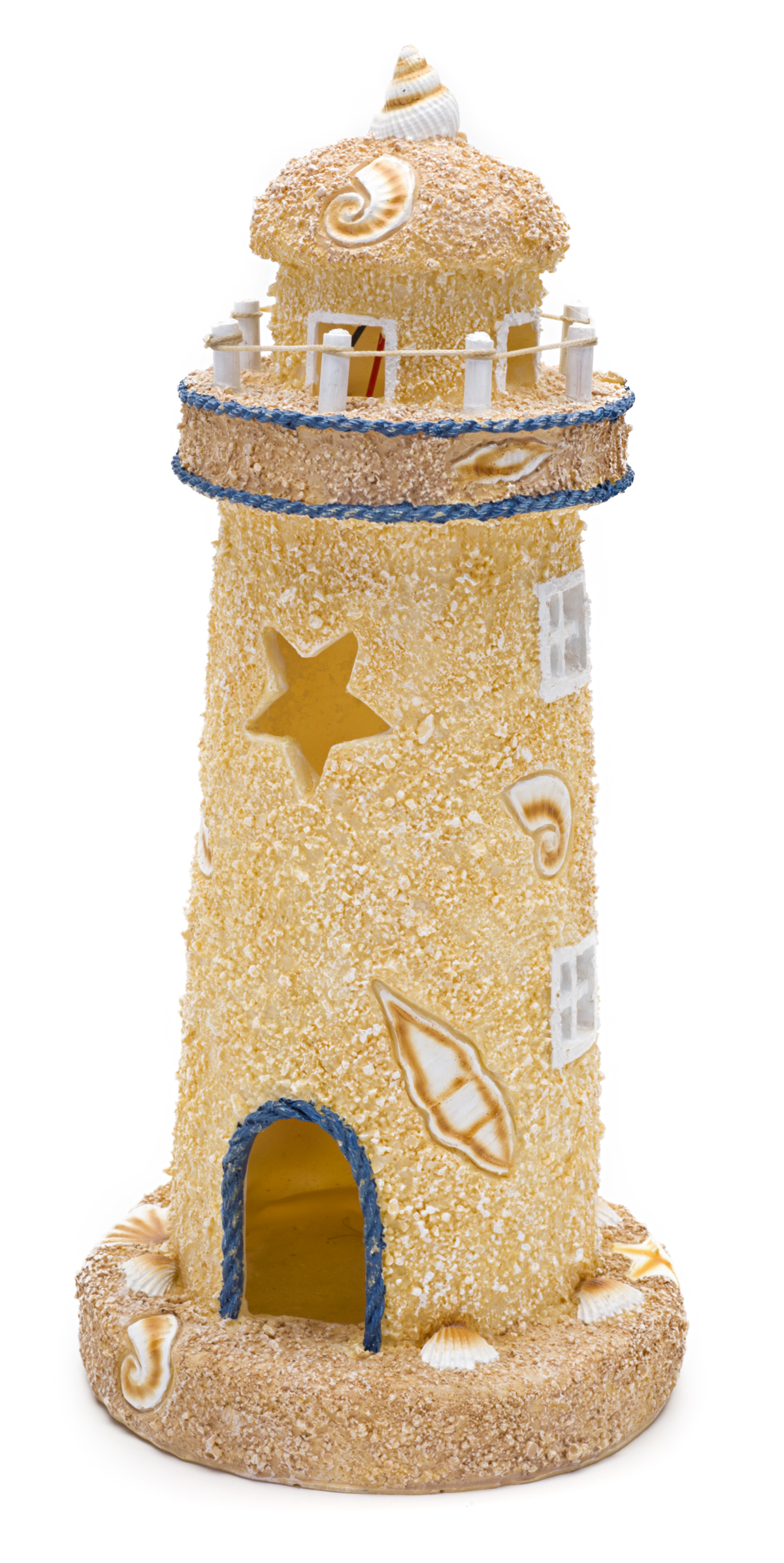 | Dekor Fyr med snäckdekor Beige L 22cm