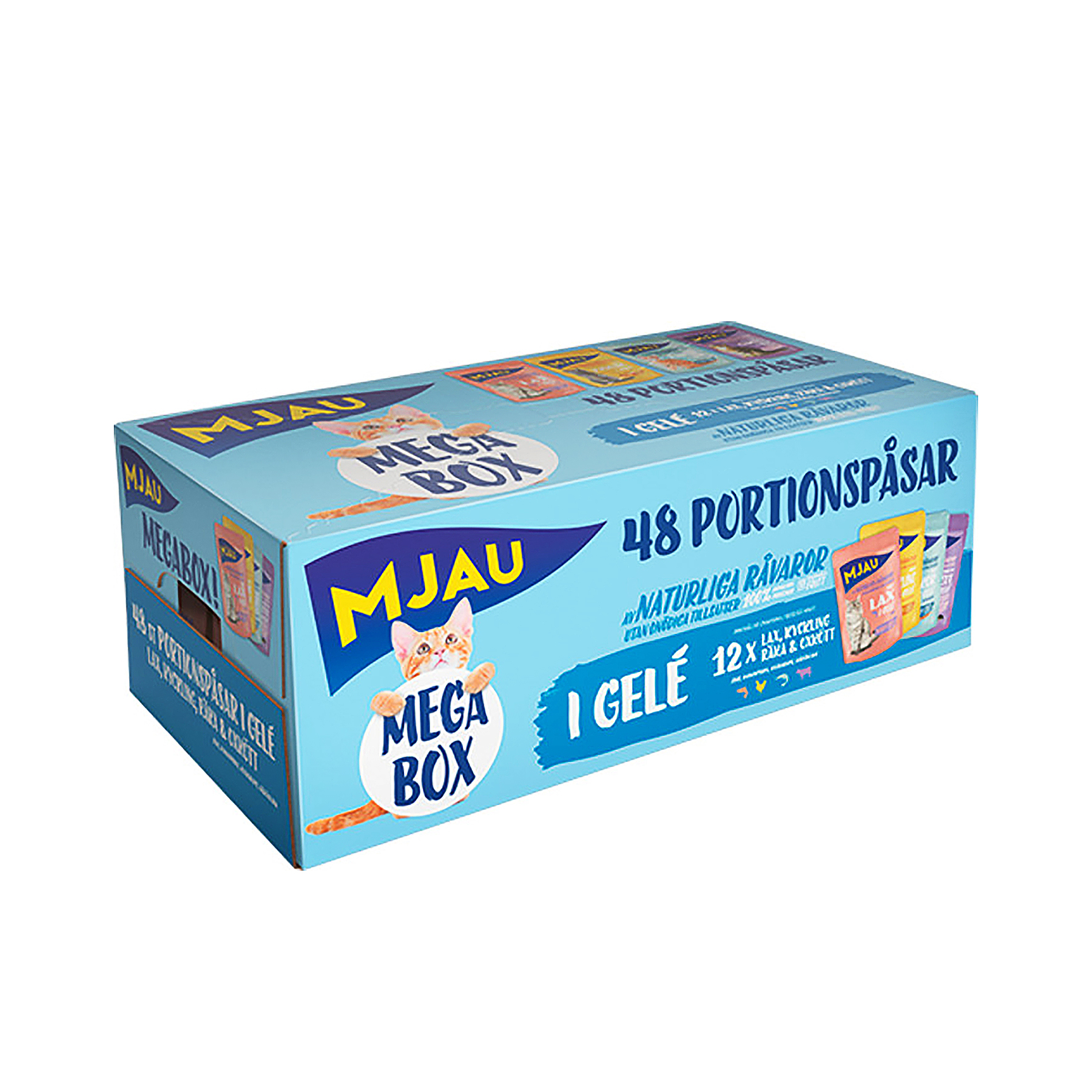 Mjau Bitar i gelé med k o f mix 48x85g