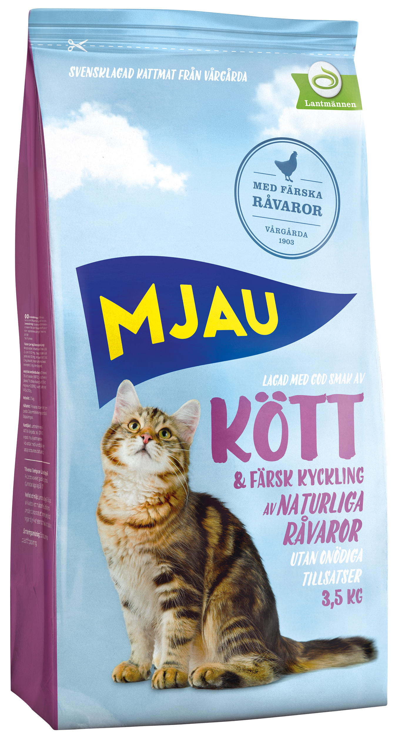Mjau Torrfoder med kött kyckling 3,5kg