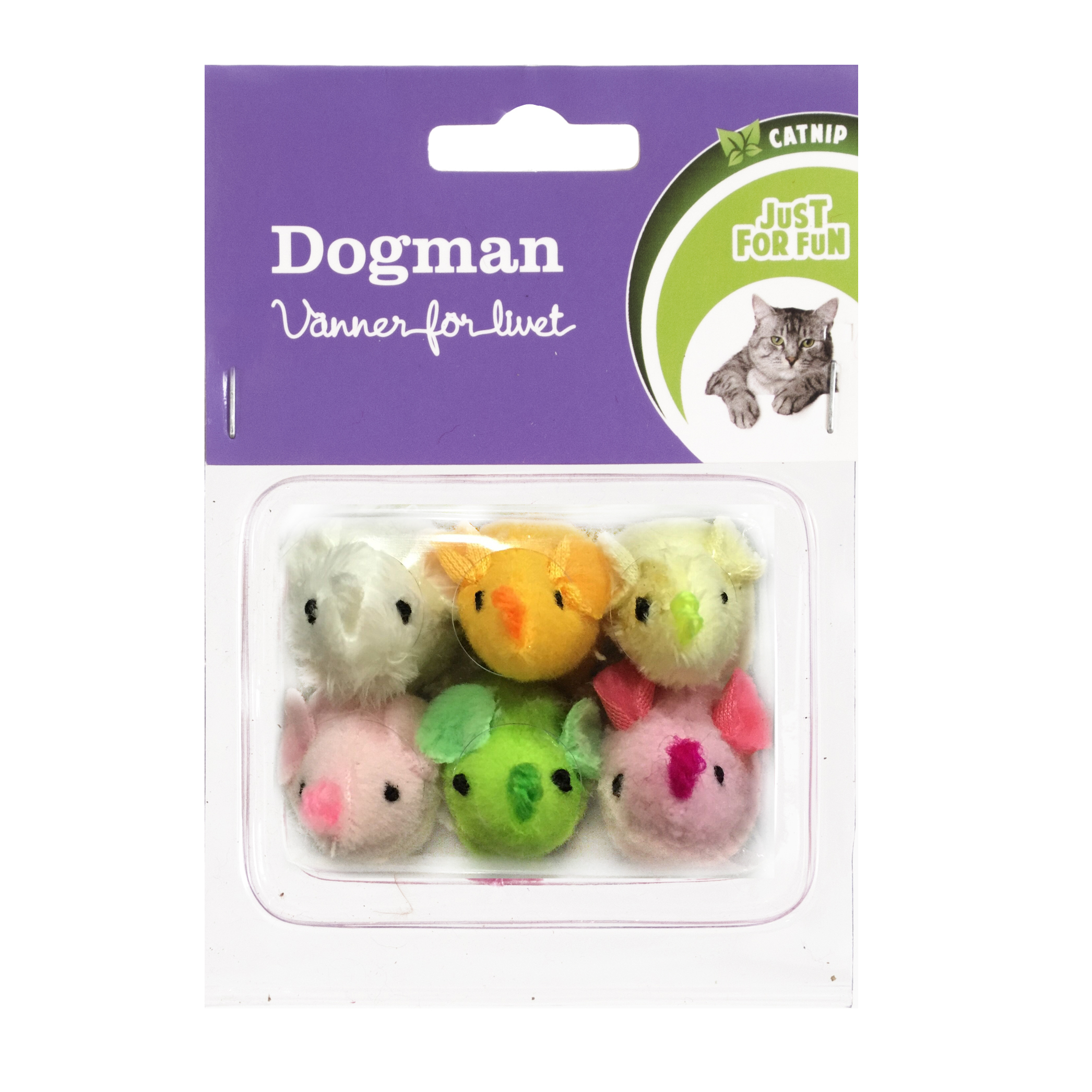 Dogman Leksak Möss 6p Flerfärgad 4,5cm