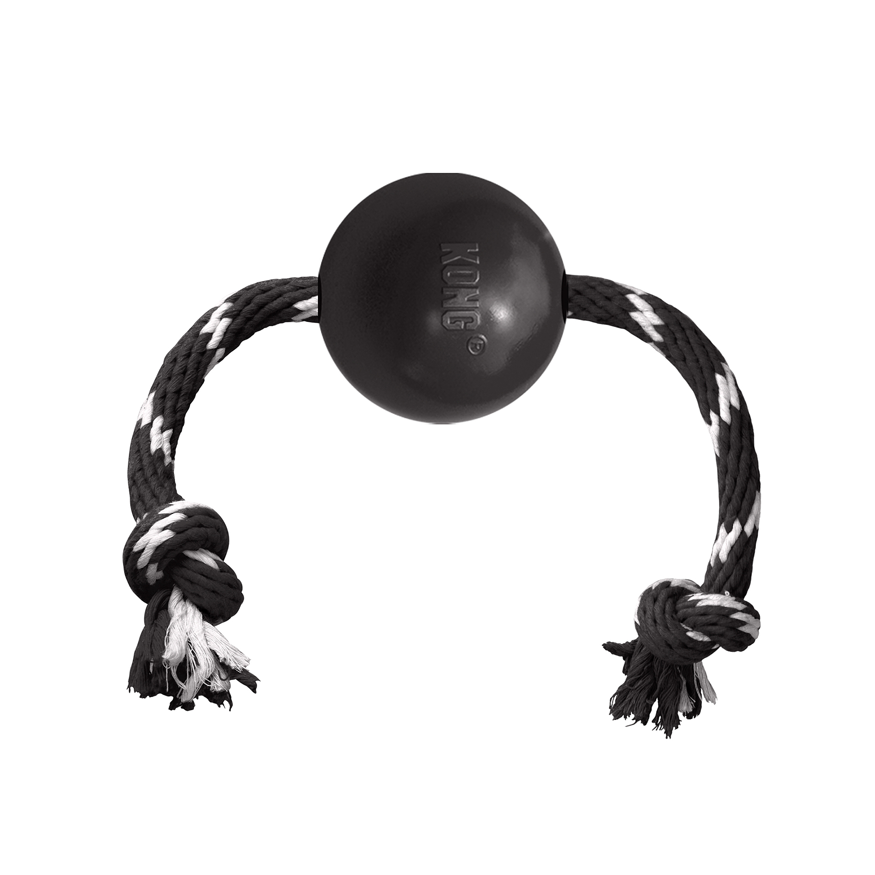 KONG Leksak Extreme Ball med rep Svart 19cm